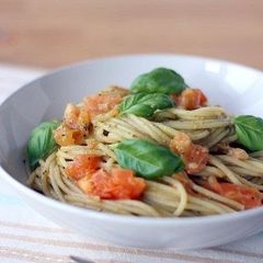 A picture of Delightful Fresh Tomato and Genovese Pasta.