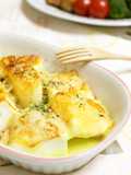 Fluffy Hanpen Fish Cakes Cooked in Aurora Sauce