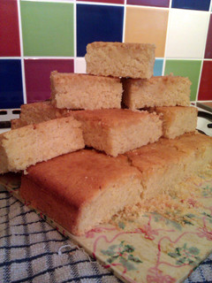 A picture of Vickys Sweet Cornbread, GF DF EF SF NF.