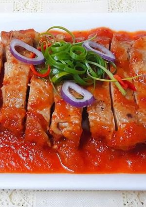Hình của món Đùi GÀ sốt cà chua & ớt chuông.