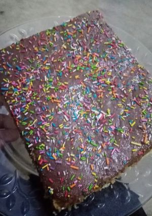 صورة لوصفة كيك مغطى بنوتيلا