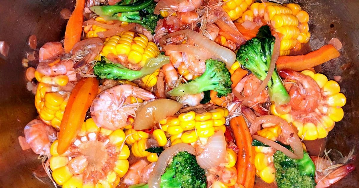 Pedas Manis Udang + Sayur