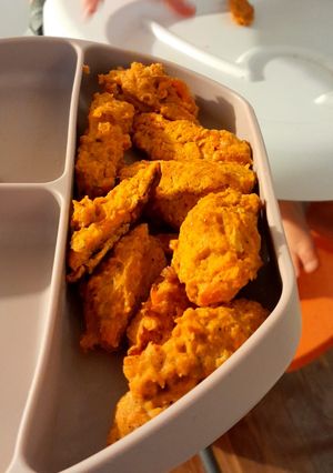 Una foto de Bocaditos naranjas 🥕🧅 bebe 6m+