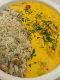 Caril Cremoso de Camarão com Arroz de Caju