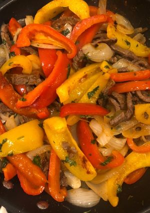 A picture of Beef Fajitas.