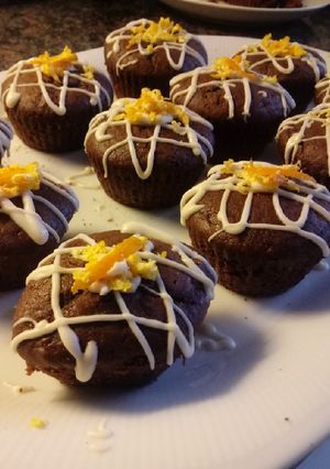 Una foto de Magdalenas de chocolate y naranja