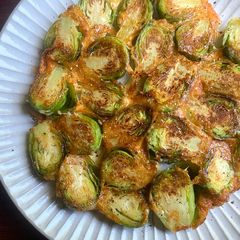 A picture of Pan-fried Brussel Sprouts & Cheese.