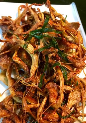 Hình của món Khô nấm bào ngư chanh sả.