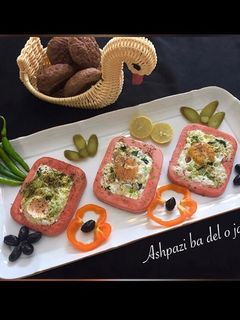 عکسی از دستور املت ژامبون قالبی