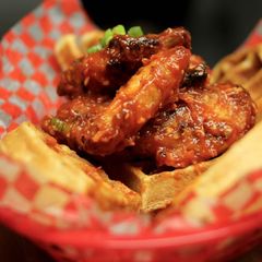 A picture of The spicy chicken waffle recipe you never knew you loved.