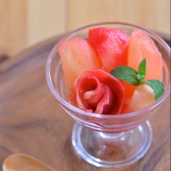 A picture of ✰Aomori Apple Compote with Pretty Rose✰.