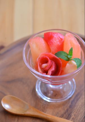 A picture of ✰Aomori Apple Compote with Pretty Rose✰.