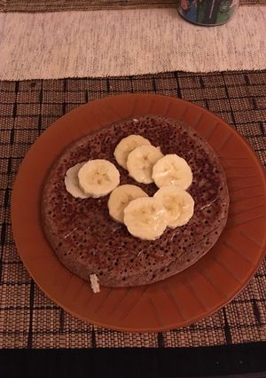 Una foto de Panqueques de algarroba y avena