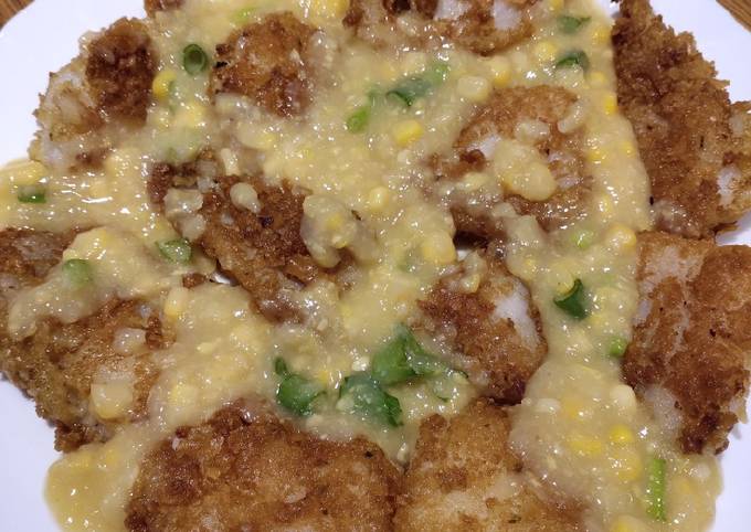 Steps to Make Any-night-of-the-week Fish Fillet with Cream Corn Sauce