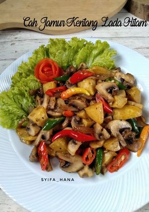 Foto resep Cah Jamur Kentang Lada Hitam #week37