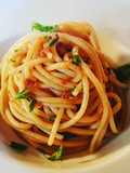 Spaghetti aglio, olio, acciuga e nduja