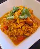 Arroz integral caldoso con verduras, shiitake y miso