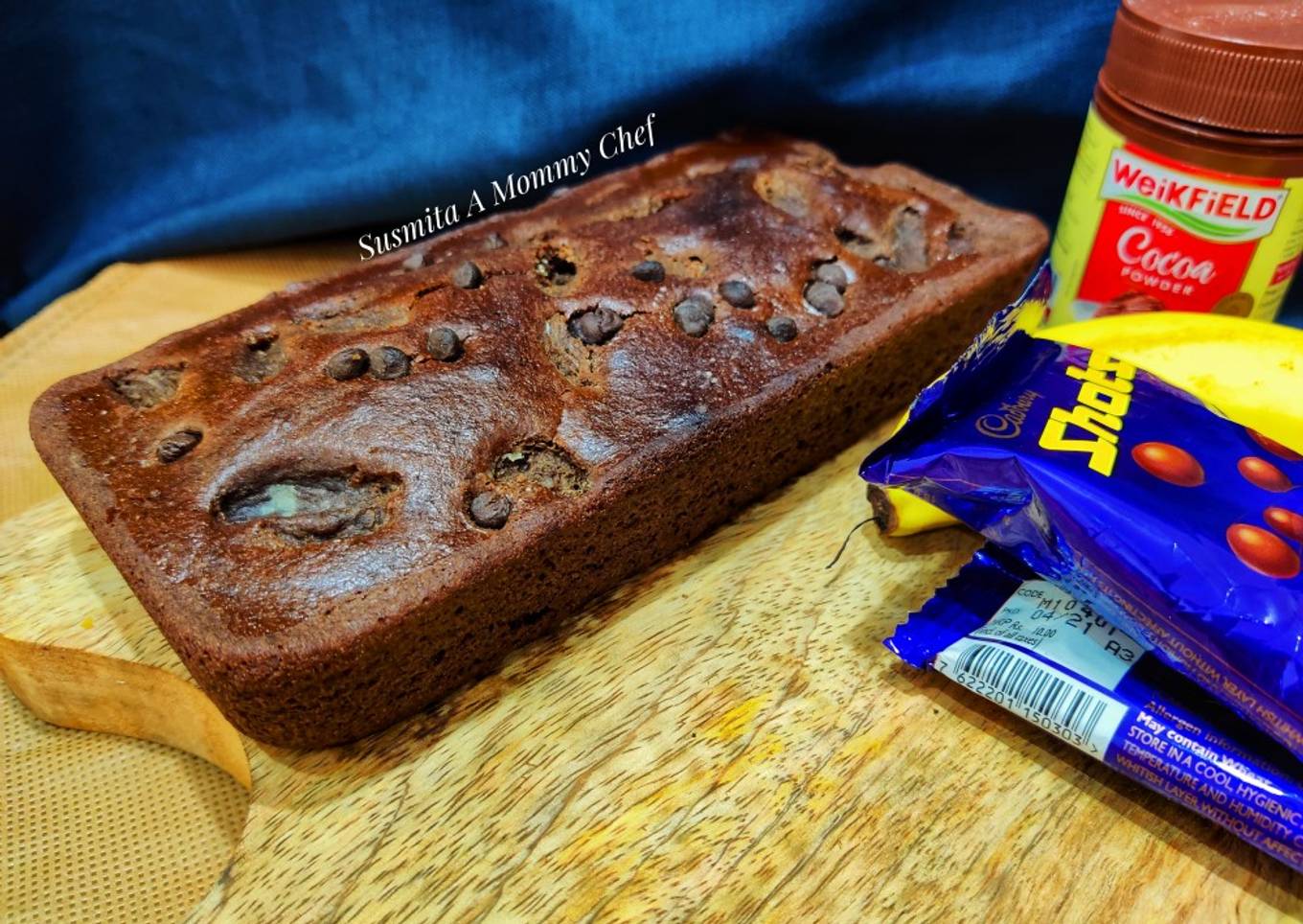 Choco banana cake (Eggless Wheat flour cake)