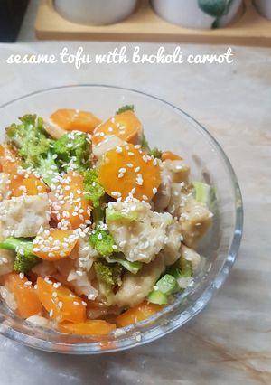 Foto resep 318. Sesame tofu with brokoli carrot