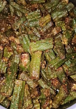 A picture of Masala bhindi.
