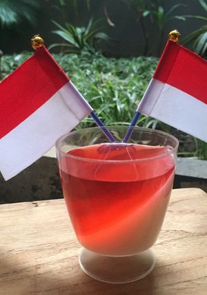 Foto resep #Merah putih 🇮🇩🇮🇩. Puding merah putih