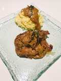 Pork Chops with Honey Mustard Sauce and Mashed Potatoes