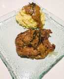 Pork Chops with Honey Mustard Sauce and Mashed Potatoes