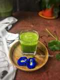 Green smoothies Buah dan Sayur (Mangga, Timun,Daun Pegagan, seledri dan Bunga Telang)
