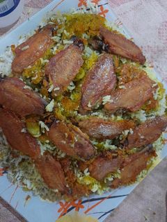 عکسی از دستور ته انداز باقالی پلو