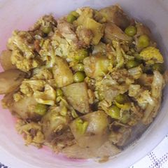 A picture of Fried Aloo Ghobhi.Matar.