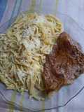 Spaghetti con manteca y carne