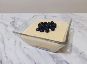 Una foto de Cheesecake de mango 🥭 (postre / opción sana)