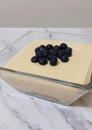 Una foto de Cheesecake de mango 🥭 (postre / opción sana)