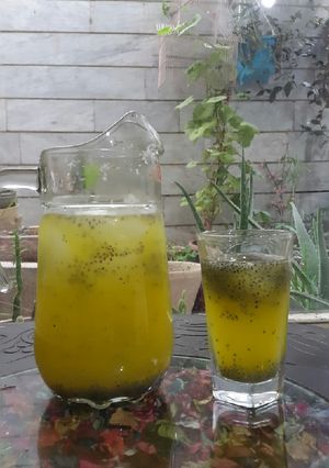 عکسی از دستور شربت آبلیمو و زعفران و تخم شربتی