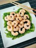 Ensalada de wakame y langostinos