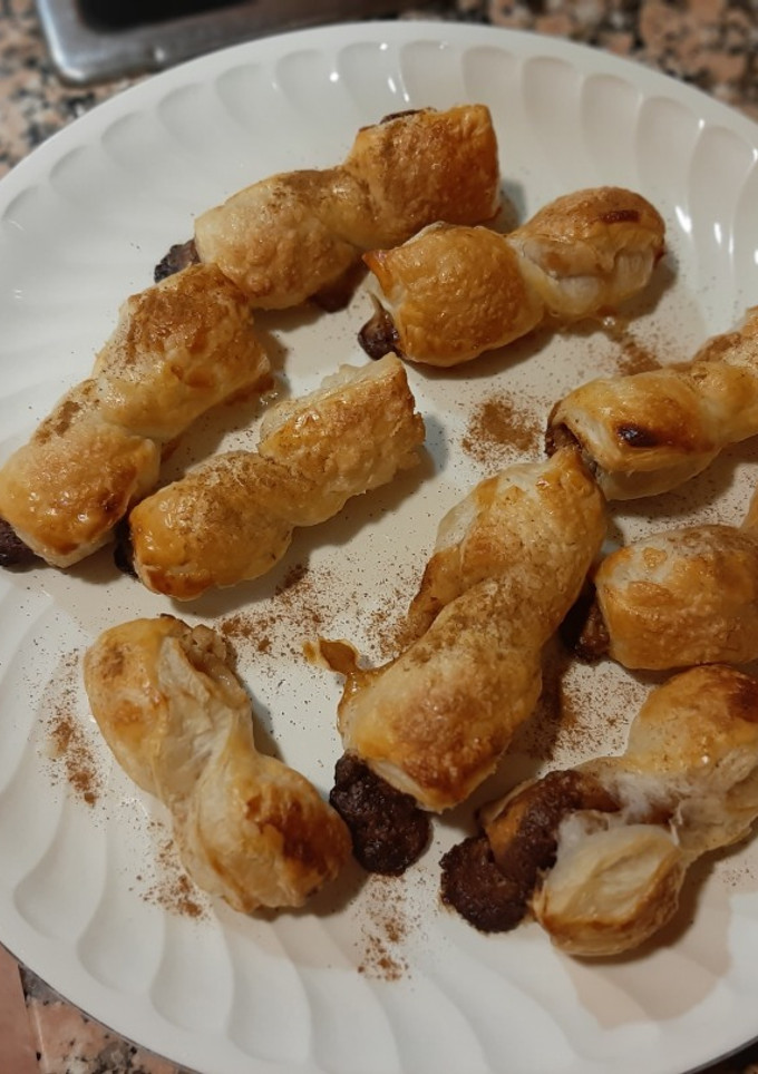 Una foto de Lacitos rellenos de Nocilla