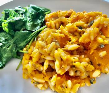 Popular Recipe Roasted Butternut Squash chilli and Stilton Orzotto with toasted Pinenuts mycookbook Delicious Simple