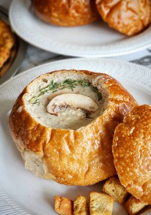 صورة لوصفة شوربة كريمة الفطر