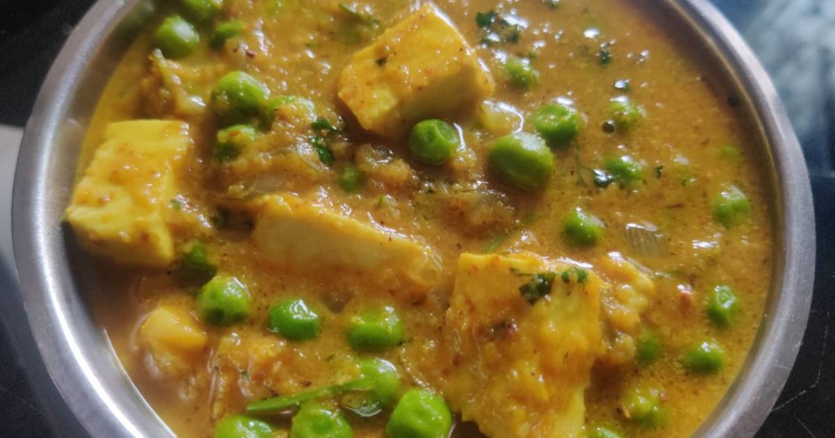 वाटाणा पनीर भाजी (Vatana Paneer Bhaji Recipe In Marathi) रेसिपी Anjita