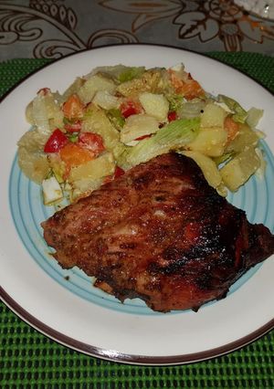 Una foto de Costillar horneado.