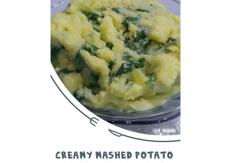 Bagaimana Menyiapkan Creamy Mashed Potato with Garlic Spinach Anti Gagal