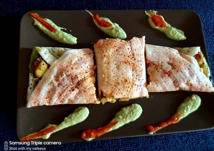 Easiest Way to Make Homemade Schezwan chutney dosa