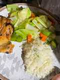 Arroz y Vegetales con pollo rostizado