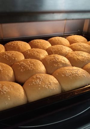 A picture of Whole wheat burger bun.