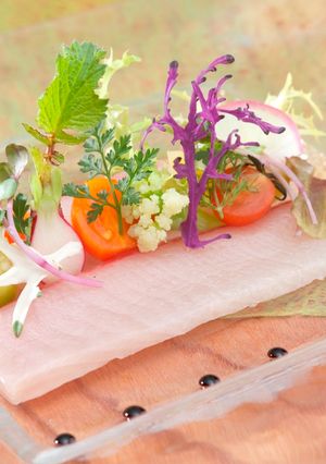 A picture of Japanese Yellowtail Carpaccio.