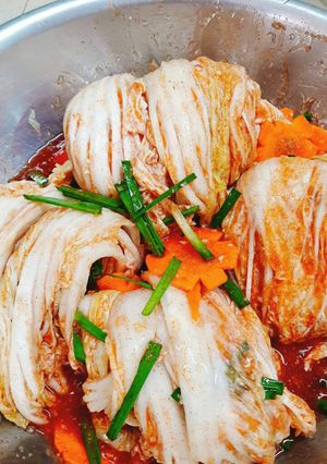 Hình của món Kim chi cải thảo.