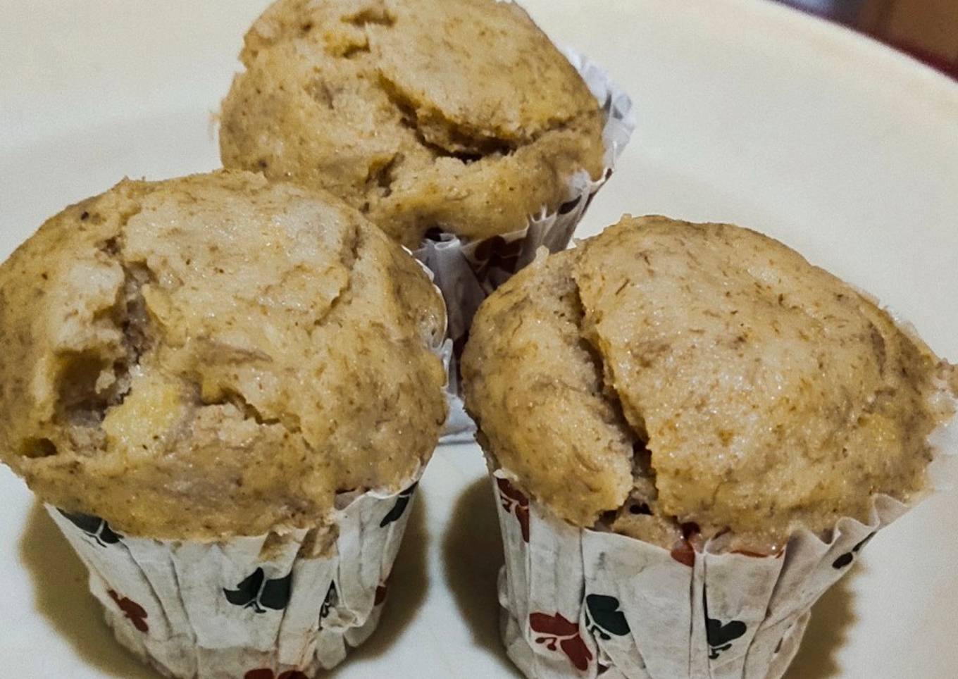 BOLU KUKUS PISANG TEPUNG GANDUM/TINGGI SERAT (UNTUK DIET)