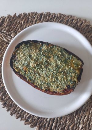 Una foto de Calabaza rellena de acelga y atún