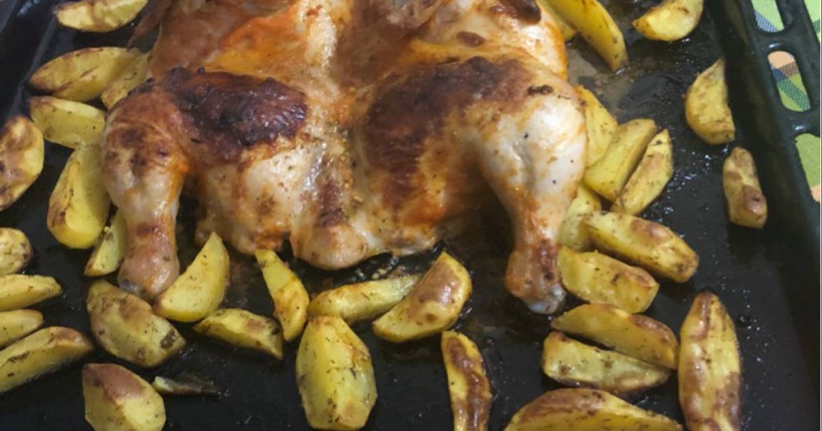 Курица с картошкой в протвине в духовке рецепт с фото пошагово в