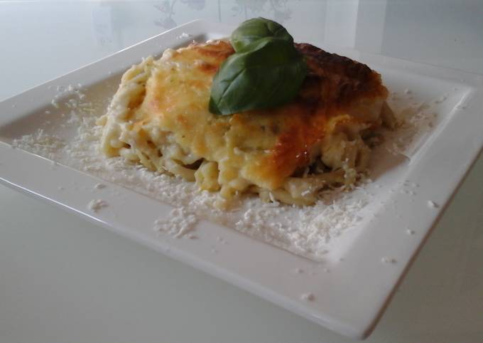 Baked Lasgana with Zucchini and Feta Cheese
